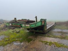 Taskers swan neck trailer, 19ft bed, hydraulic detachable neck, rear twin axle on 285/70R19.5 wheels