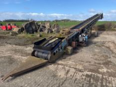 B&W 18m elevator with thrower, rubber belt, diesel engine