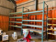 Quantity workshop racking, 2.7m x 0.5m
