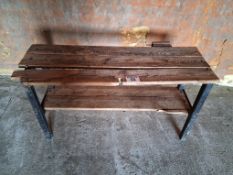 Wooden work bench with vice, 55" x 18"