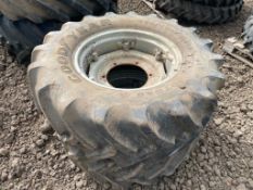 Set 23.1R26 rear and Goodyear 440/65R24 flotation wheels and tyres, 6 stud to suit Massey Ferguson 3
