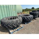 Set Goodyear 16.9R30 front and 20.8R42 rear Stocks dual wheels and tyres with clamps