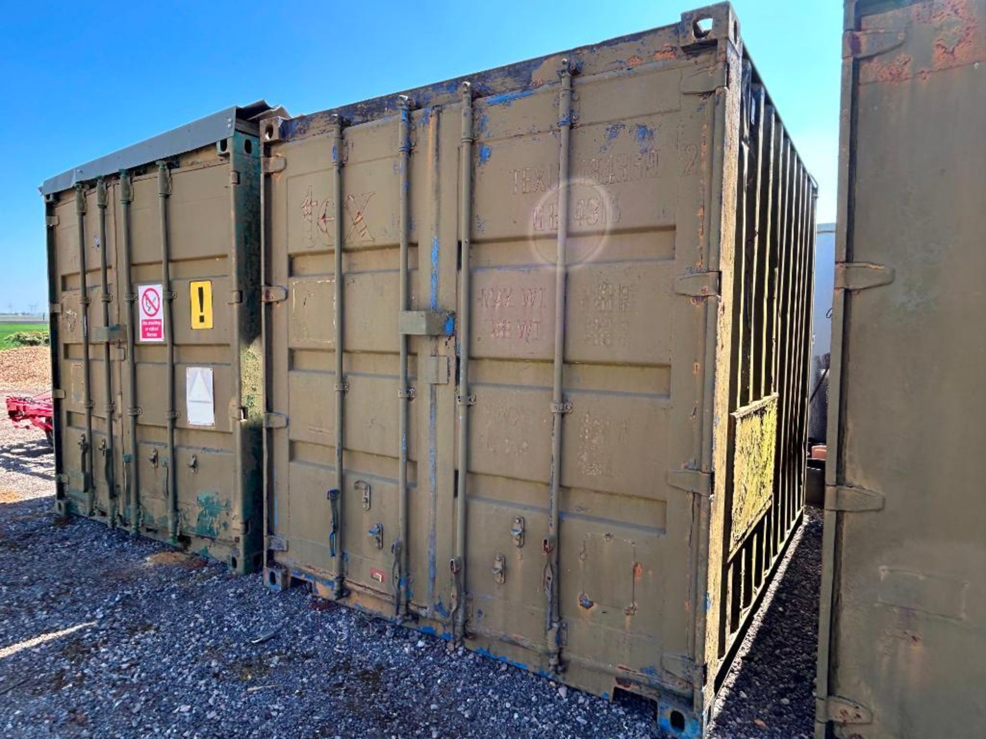 10ft shipping container, wooden floor. Sold in situ, buyer to remove
