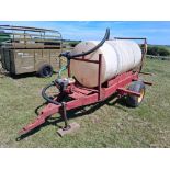 2,000l trailed water bowser with Honda GX140 petrol pump, single axle on UniRoyal 11L-15SL wheels an