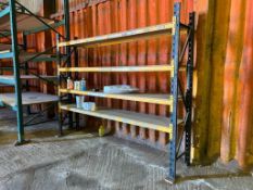 Quantity heavy duty workshop racking, 5.8m x 1.3m