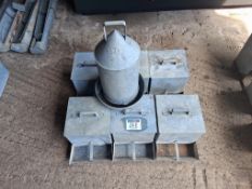 6No Galvanised poultry feeders