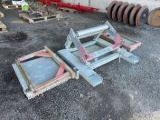 Pallet tine mounted yard brush