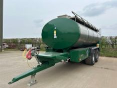 2016 Bailey 17,000l stainless steel double skinned spray mixing bowser, 2No compartments 12,000l baf