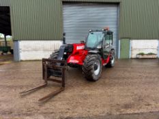 2013 Manitou MLT735-120 Classic materials handler with Manitou headstock and pallet tines on Micheli