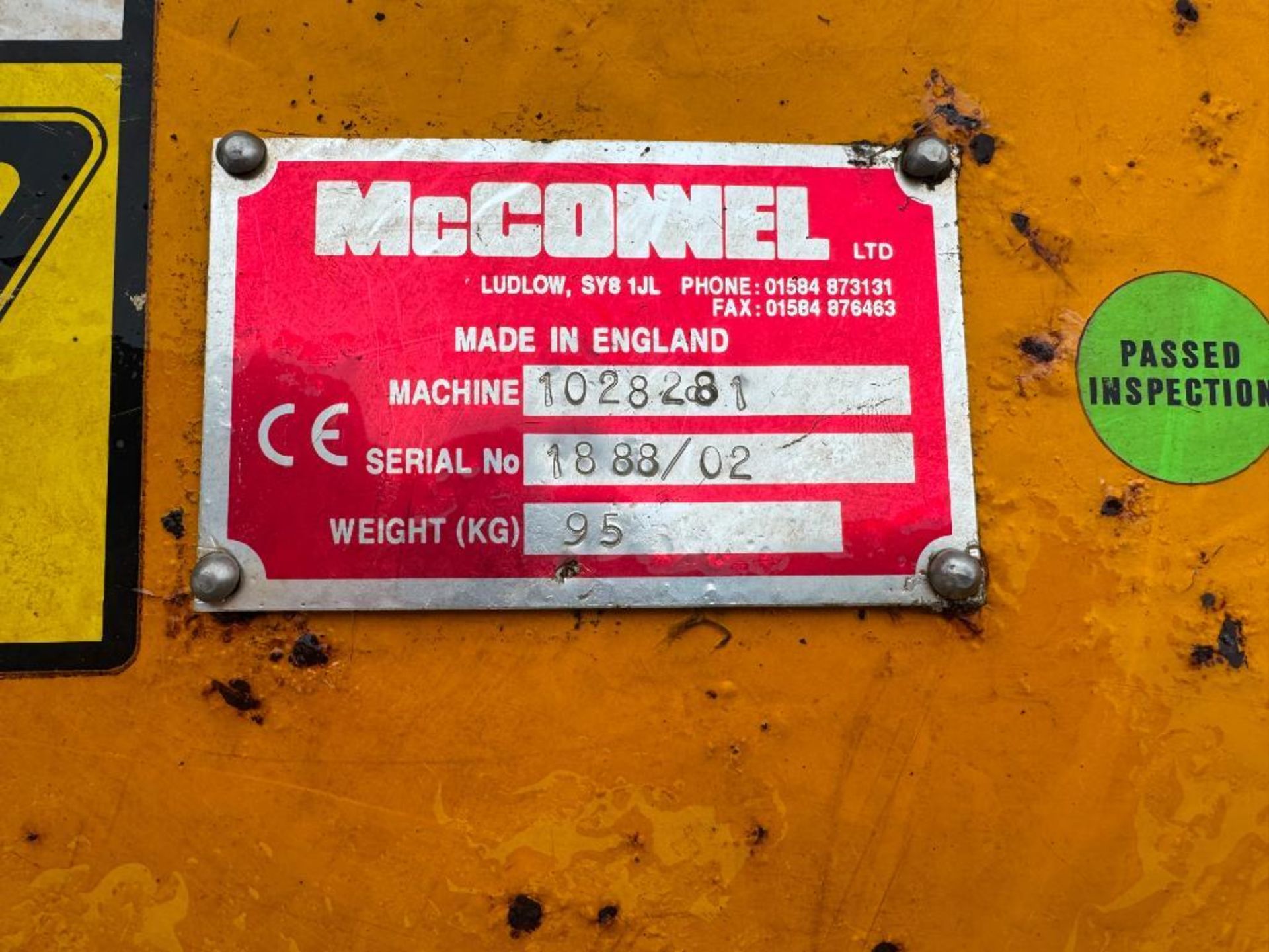 McConnel Rhino Topper 9, linkage mounted. Machine No: 1028281. Serial No: 1888/02 - Image 2 of 6
