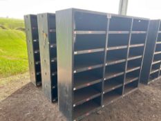 3No Pigeon hole workshop units, 6' wide x 5' high, 16