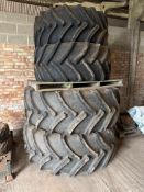 Pair Continental 710/70R38 rear and 600/65R28 front wheels and tyres