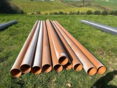 10No 6m long plastic pipe sections, 6