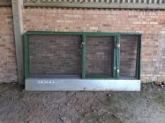 Metal game rearing pen 3m x 6m. Each lot contains 1 door section, 1 sheeted section, 2 sides, 2 pop