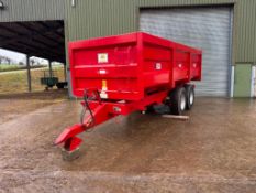 2008 AS Marston ACE 12t twin axle grain trailer with hydraulic brakes, manual tailgate and grain chu