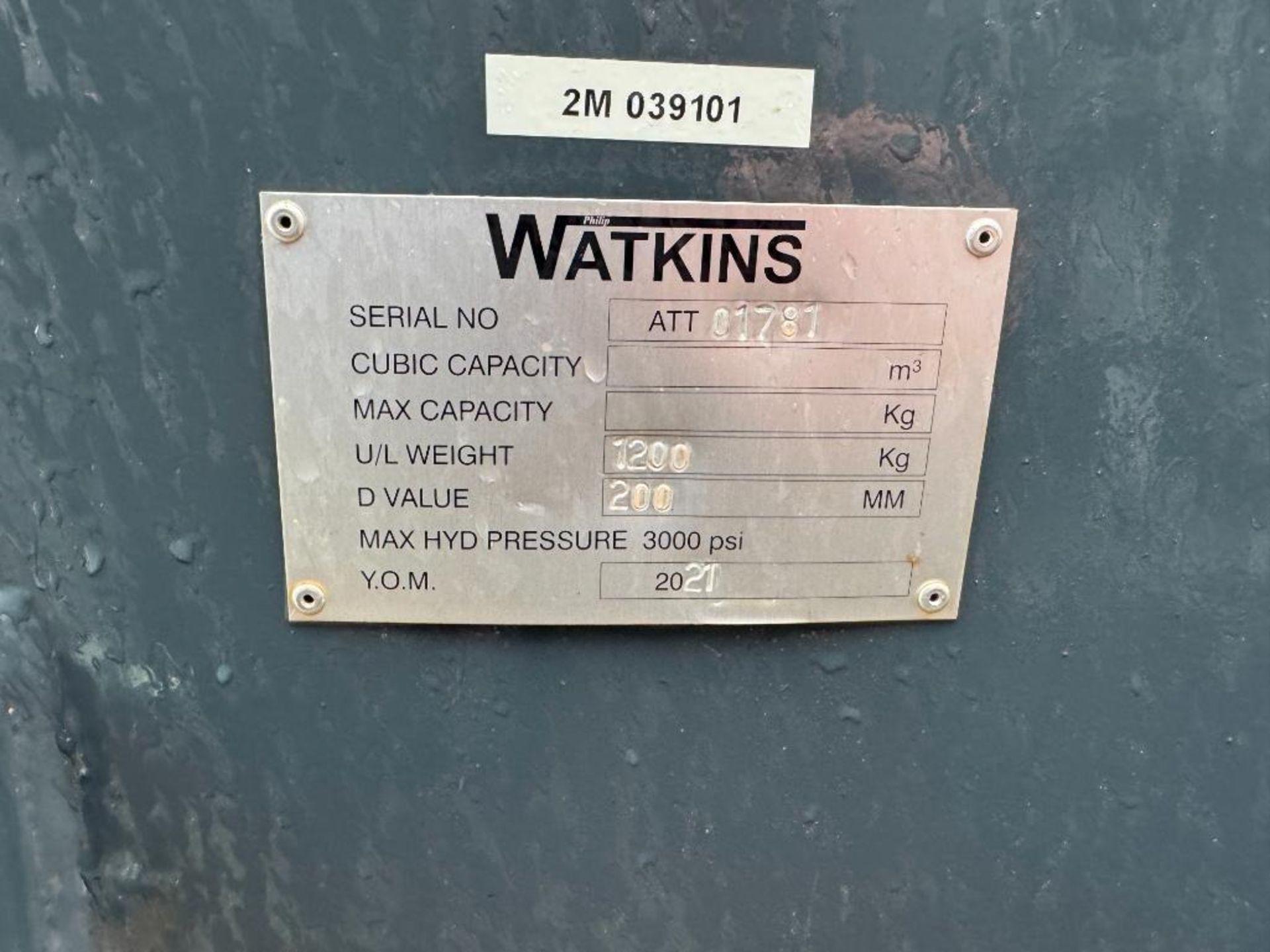 2021 Philip Watkins 1200kg front weight block. Serial No: ATT01781 - Image 3 of 3