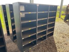 3No Pigeon hole workshop units, 6' wide x 5' high, 16