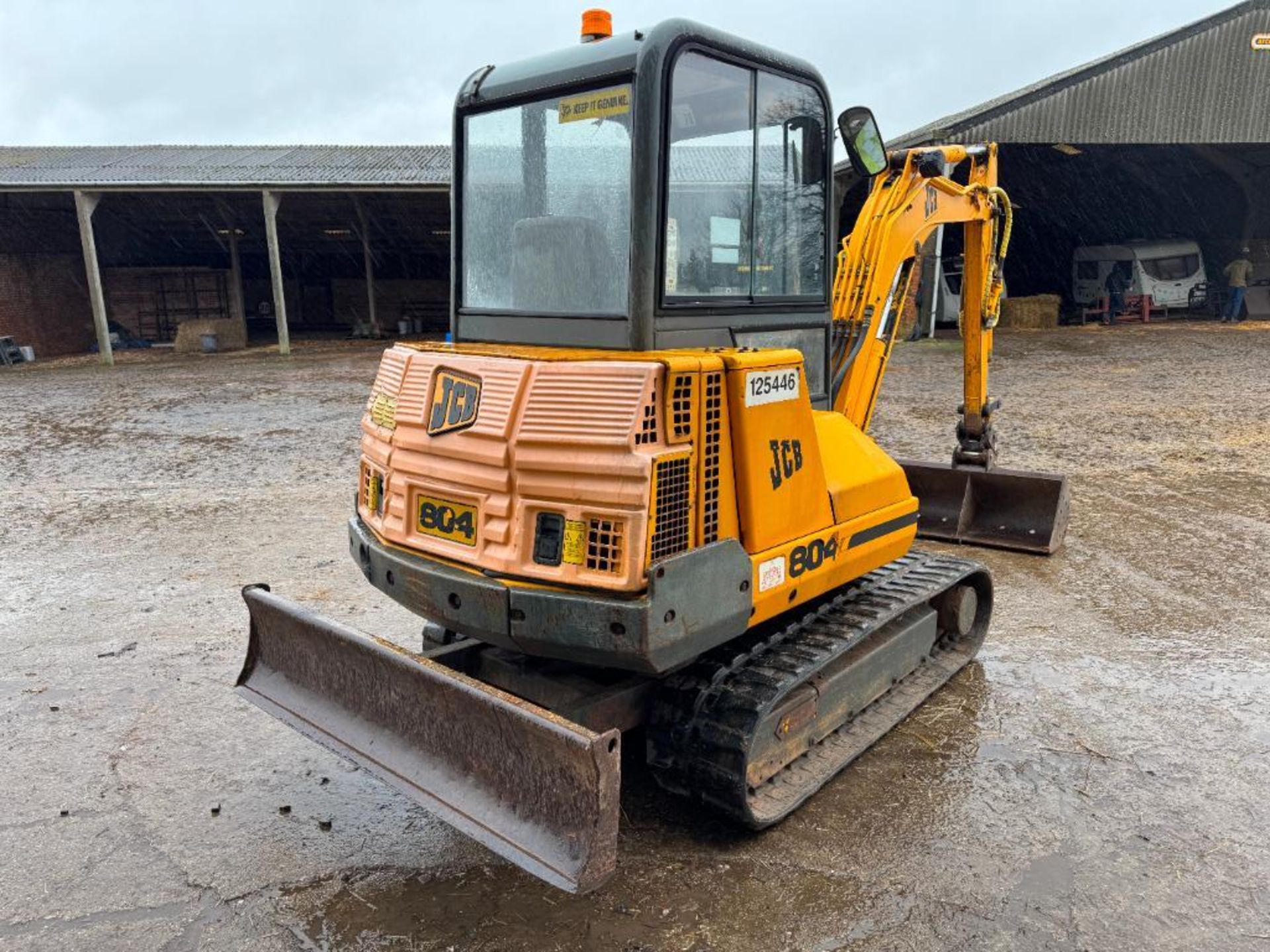 1996 JCB 804 rubber tracked 3.3t excavator with front blade and quick hitch, 14" tracks, 9", 12", 2f - Image 6 of 13