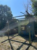 Metal hopper on stand