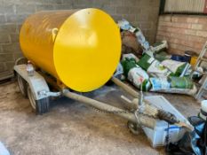 2007 Fuel Proof 1,000l twin axle fuel bowser with 12v pump on 195/50R13C wheels and tyres. Serial No