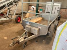 Ifor Williams GD84 2.7t twin axle car trailer 8ft x 4ft with rear ramp on 165R13C wheels and tyres.