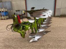 2002 Dowdeswell DP7E 6 furrow (5+1) reversible plough with 2 subsoiler feet, furrow splitters and sk