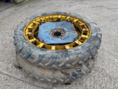 Pair Michelin 230/95R44 row crop wheels and tyres, 8 stud centres