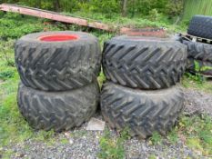 Set Goodyear 48x25.00/20 NHS Terratyre flotation wheels and tyres, 6 stud