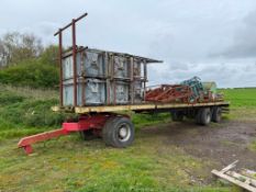 40ft 4 wheel bale trailer with front rave, twin rear axle and front dolly on 11R22-5.16 wheels and t