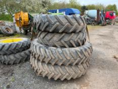 Set BKT 420/85R30 front and Mitas 480/80R46 rear row crop wheels and tyres with John Deere centres