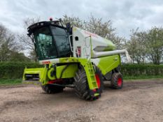 2012 Claas Tucano 440 combine harvester, 6 straw walkers with 2012 Claas V660 header, on Alliance 80