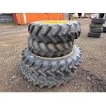 Set BKT 420/85R30 front and Mitas 480/80R46 rear row crop wheels and tyres with John Deere centres