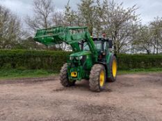 2016 John Deere 6155R 50kph AutoPowr 4wd tractor with front linkage and PTO, 4No electric spools, fr
