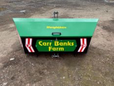 2025 Ryetec WB1000-LT 1000kg weightbox with toolbox, linkage mounted. Serial No: 20816