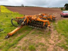 Simba Solo 380 3.8m hydraulic folding cultivator with 8 subsoiler legs to rear twin discs and packer