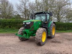 2014 John Deere 6150R 50kph AutoQuad 4wd tractor with front linkage, 3No manual spools, front and ca