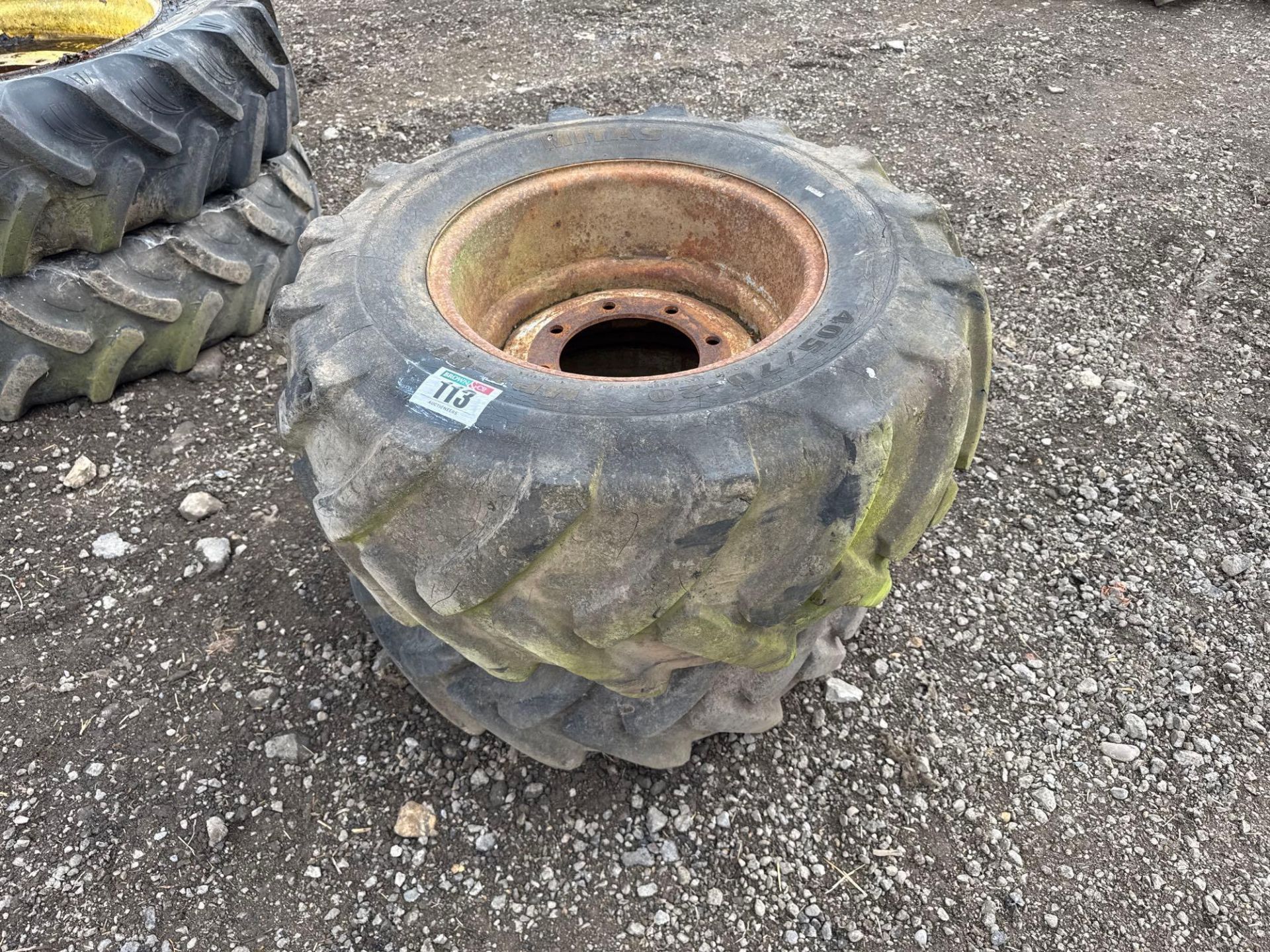 Pair 405/70R20 8 stud wheels and tyres