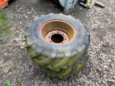 Pair 405/70R20 8 stud wheels and tyres