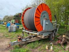 Irrifrance Optima Irridosuer 100/400 single axle irrigation reel with rain gun. Serial No: 281T0018