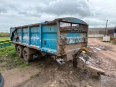 Stewart 14t root trailer, sprung drawbar, air and hydraulic brakes, hydraulic tailgate and grain chu