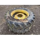 Pair 380/85R34 wheels and tyres with John Deere centres