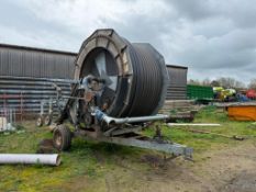 Irrimec FG1-100TG400 Malgar 100/400 single axle irrigation reel with rain gun, converted to hydrauli