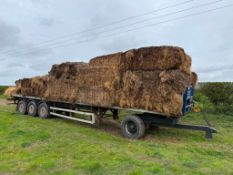 40ft 4 wheel bale trailer, tri-axle, front dolly, air brakes on 385/65R22.5 wheels and tyres