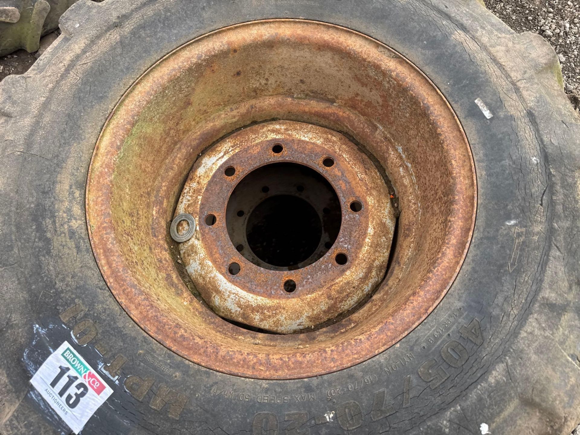 Pair 405/70R20 8 stud wheels and tyres - Image 2 of 3