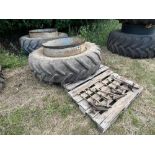 Pair Michelin 18.4R38 dual wheels and tyres