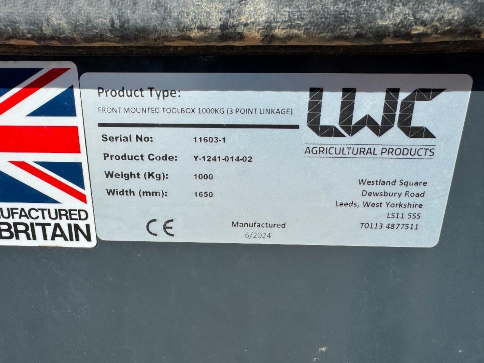 2024 LWC 1t Weight block and tool carrier. Serial No: 11603-1 - Image 4 of 6