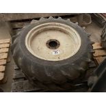 Pair 8.3-24 row crop wheels and tyres