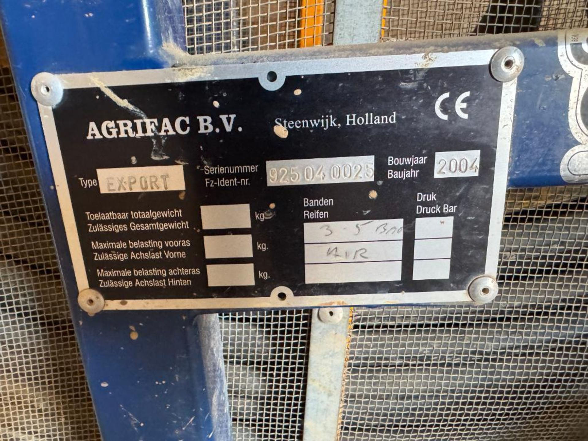 2004 Sieger Agrifac drain jetter with hydraulic control, PTO driven. Serial No: 925040025 - Image 7 of 8