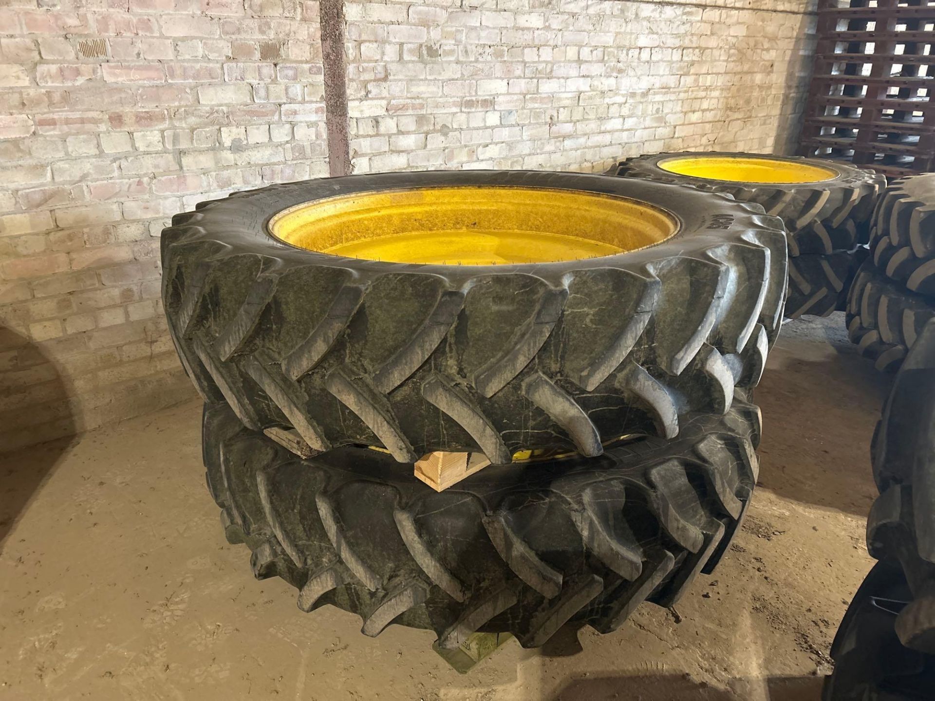 Set Mitas 380/85R30 and 380/90R46 row crop wheels and tyres with John Deere centres - Image 2 of 5