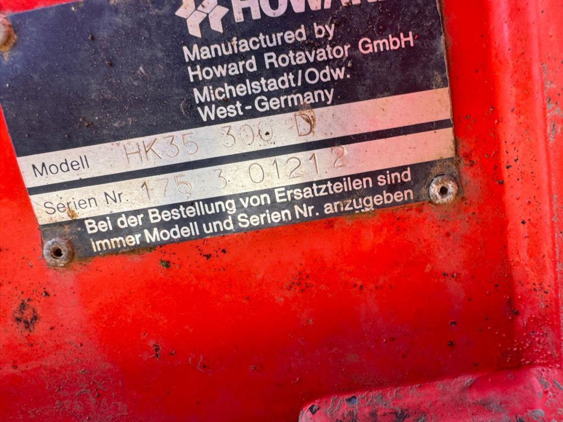Howard HK35-600 6m power harrow with rear tooth packer, hydraulic folding. Serial No: 17530121/2 - Image 8 of 9